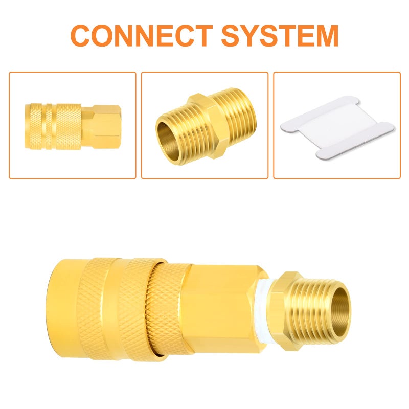 GASHER 10PCS Brass Pipe Fitting, Reducing Hex Nipple, 1/4-Inch Male Pipe x 1/4-Inch Male Pipe - Image 2